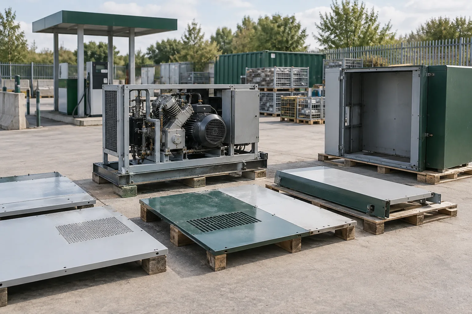 Geordnet getrennte Baugruppen als Illustration der Materialrückgewinnung